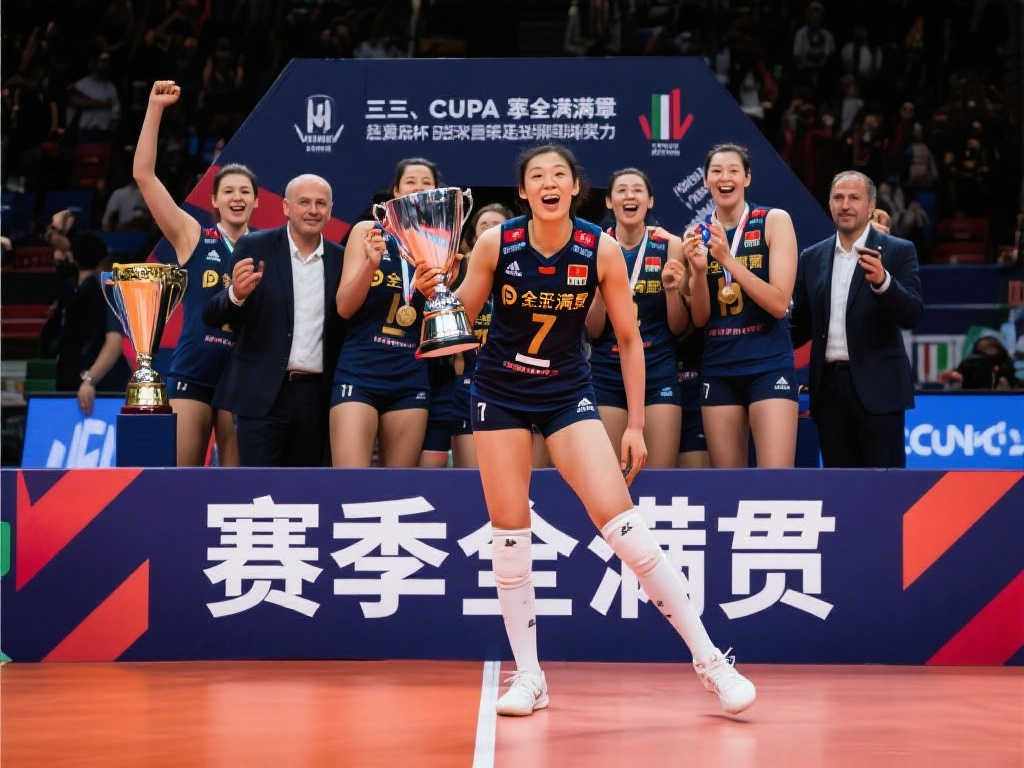 朱婷再创辉煌！女排欧冠三冠王+赛季全满贯，生涯第23冠到手